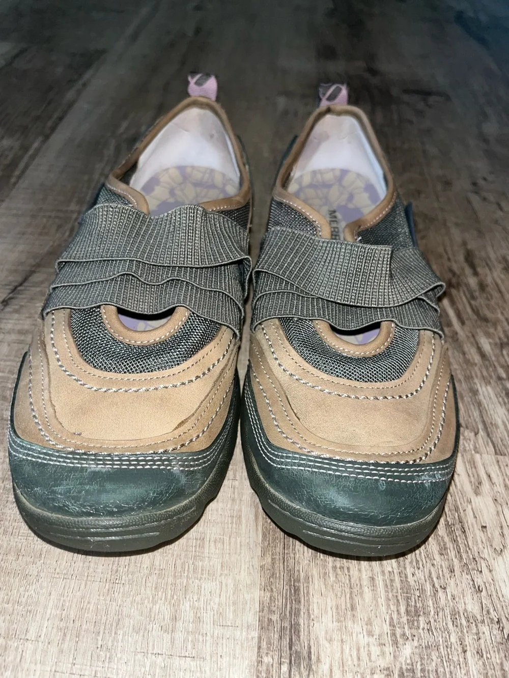 Merrell Womens Size 8 Mimosa Dusty Olive Slip On Hiking Travel Shoes EUC